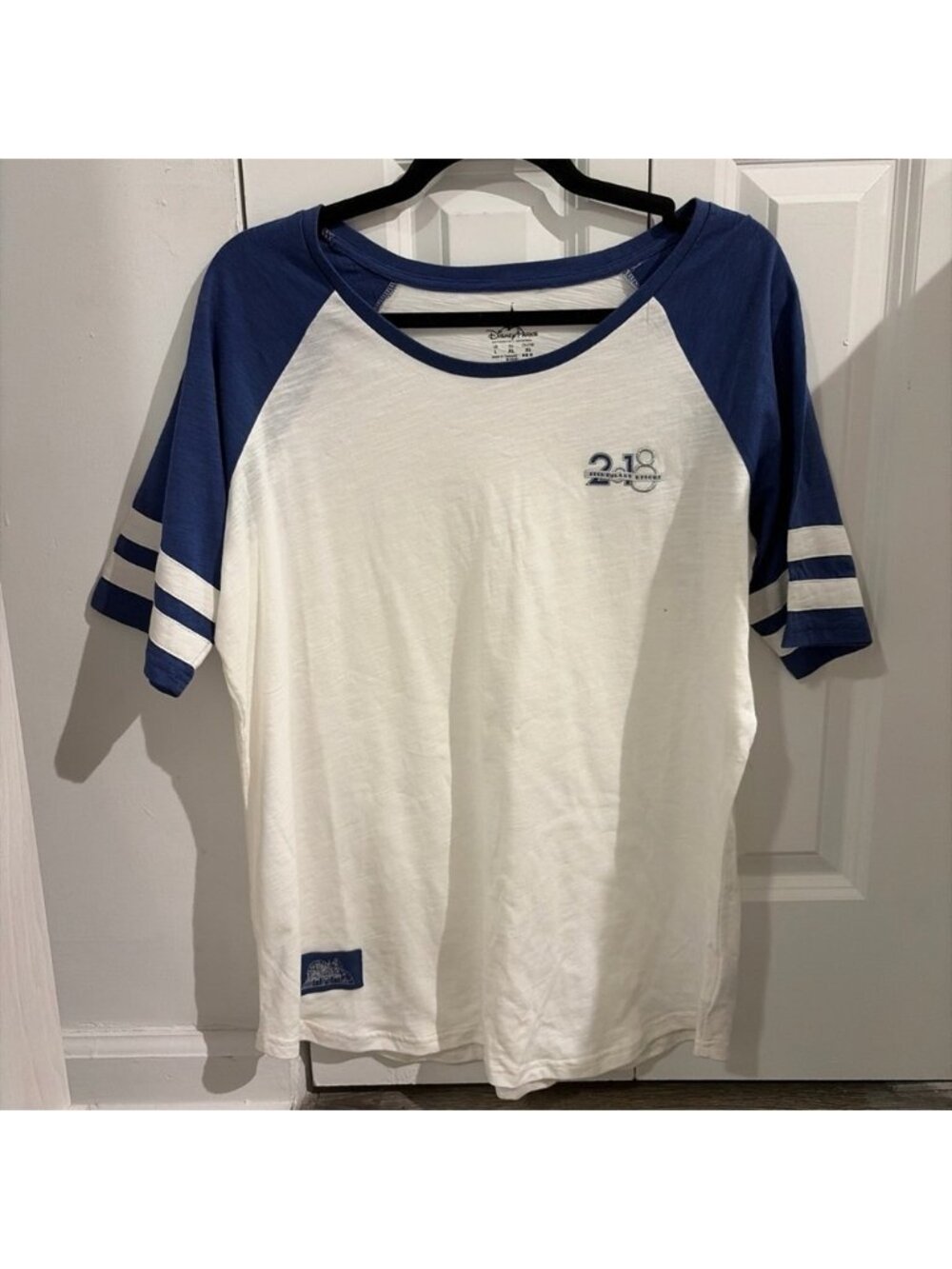 Disney Parks Disneyland Resort 2018 Blue & White T Shirt Silver Size Large